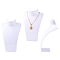 Organic Glass Necklace & Earring Standing Bust Displays, White, 135x64x210mm
