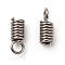 Tarnish Resistant 304 Stainless Steel Terminators, Coil Cord Ends, Stainless Steel Color, 8x3mm, Hole: 2mm