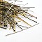 Iron Flat Head Pins,Nickel Free, Mixed Color, 50x0.7mm, 21 Gauge, about 5000pcs/1000g, Head: 2mm