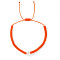 Minimalist Adjustable Polyester Cord Braided Bracelets, Imitation Pearl Bead Jewelry for Women, Dark Orange, Inner Diameter: 11 inch(28cm)