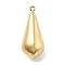 316 Surgical Stainless Steel Pendants, Real 18K Gold Plated, Teardrop, 22.5x9.5x9.5mm, Hole: 1.2mm