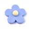 Resin Cabochons, Flower, Cornflower Blue, 14.5x15x5.5mm