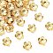 Brass Bead Caps, Cadmium Free & Nickel Free & Lead Free, Flower, Real 18K Gold Plated, 11x11x4mm, Hole: 1.4mm