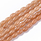 Natural Red Aventurine Beads Strands, Oval, 6~7x4.5mm, Hole: 0.8mm, about 61~64pcs/Strand, 15.75 inch(40 cm)