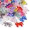 Transparent Crakle Acrylic Beads, Bowknot with Star, Mixed Color, 20x33.5x10mm, Hole: 2mm, about 255pcs/500g