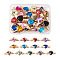 26Pcs 13 Colors Zinc Alloy Rhinestone Pendants, Heart with Wings, Golden, Mixed Color, 13.5x24.5x5mm, Hole: 1.8mm, 2Pcs/color