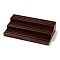 (Defective Closeout Sale: Scratched) 3-Tier Wood Slotted Display Riser Stands, Rectangle, Coconut Brown, 15x27x6.15cm