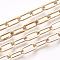 Unwelded Iron Paperclip Chains, Flat Oval, Drawn Elongated Cable Chains, with Spool, Light Gold, 12.5x6x1.2mm, about 82.02 Feet(25m)/roll