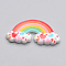 Resin Cabochons, Rainbow, Colorful, 39.5x21x6mm