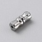 Column Brass Screw Clasps, Platinum, 11x4.5mm, Hole: 1mm