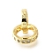 Brass Micro Pave Clear Cubic Zirconia Beads, Double Ring, Long-Lasting Plated, Cadmium Free & Lead Free, Rack Plating, Real 18K Gold Plated, 12~12.5x2.5~3mm, Hole: 8.5~9mm