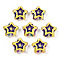 UV Plating Rainbow Iridescent Acrylic Beads, Hand Drawn Beads, with Enamel, Star, Yellow, 19x20x9mm, Hole: 2mm