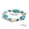 Dyed Synthetic Turquoise Beads Stretch Bracelets for Women, Turtle & Starfish, Turquoise, Inner Diameter: 2-1/8 inch(5.5cm)