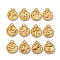 304 Stainless Steel Pendants, Flat Round with Constellations Charm, Matte Gold Color, 20.5x17x3mm, Hole: 2.5x2mm, 12pcs/set