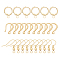 Brass Earring Hooks, with Huggie Hoop Earring Findings, Real 18K Gold Plated, Brass Earring Hooks: 20pcs