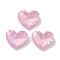 Glass Rhinestone Cabochons, Point Back & Back Plated, Faceted, Heart, Light Rose, 8.5x10x4mm