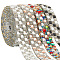 1Set Hotfix Rhinestone Trimming, Glass Rhinestone Self-adhesive Tape, Flat, Colorful, 11~1.5mm, 4pcs/set
