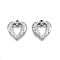 Non-Tarnish 201 Stainless Steel Pendants, Heart, Stainless Steel Color, 22x21x3mm, Hole: 1.6mm