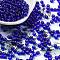 Glass Seed Beads, Silver Lined, Round Hole, Round, Dark Blue, 4x3mm, Hole: 1.2mm, 285pcs/20g