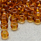8/0 Grade A Round Glass Seed Beads, Transparent Colours, Dark Goldenrod, 8/0, 3x2mm, Hole: 1mm, about 10000pcs/bag