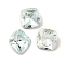 Glass Rhinestone Cabochons, Pointed Back & Back Plated, Faceted, Square, Indian Sapphire, 4x4x2mm