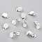 304 Stainless Steel Clip-on Earring Findings, with Round Flat Pad, Silver, 16x10x7mm, Hole: 3mm