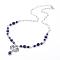 Natural Sodalite Pendant Necklaces, with Alloy Findings, 24.4 inch(62cm)