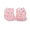 Resin Rhinestone Beads, with ABS Plastic Pearl, Cube Shape, Pink, 17.5x17.5x17.5mm, Hole: 1.6mm