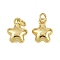 Brass Pendants, Star Charms, with Jump Ring, Real 18K Gold Plated, 9.5x7.5x4mm, Hole: 2.5mm