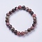 Natural  Rhodonite Beaded Stretch Bracelets, Round, 2 inch(52mm)