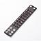 Punk Rock Style Cowhide Leather Rivet Bracelets, with Alloy & Iron Findings, Black, 220x42x2mm(8-5/8 inchx1-3/4 inch)