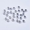 Silver Color Plated Acrylic Horizontal Hole Letter Beads, Flat Round, Letter.H, 7x3.5mm, Hole: 1mm, about 237pcs/33g