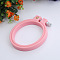Adjustable ABS Plastic Flat Round Embroidery Hoops, Embroidery Circle Cross Stitch Hoops, for Sewing, Needlework and DIY Embroidery Project, Pearl Pink, 75~78mm