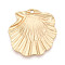 Rack Plating Alloy Big Pendants, Shell Shape, Cadmium Free & Lead Free, Matte Gold Color, 70x68x5mm, Hole: 4.5mm
