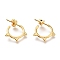 304 Stainless Steel Half Hoop Earrings, Stud Earrings, with Ear Nuts, Golden, 14.5x14x1.4mm, Pin: 0.7mm