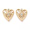 304 Stainless Steel Pendants, with Rhinestone, Heart, Real 14K Gold Plated, 18x15.5x2.5mm, Hole: 1.5mm