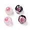 Handmade Lampwork Beads, Round with Heart Pattern, Mixed Color, 12x11.5mm, Hole: 1.8mm