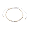 Bohemian Style Natural Rainbow Moonstone & Glass Braided Bead Bracelet, Inner Diameter: 2~3-1/8 inch(5~7.95cm)