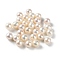 Natural Cultured Freshwater Pearl Beads, Half Drilled, Grade 4A, Round, WhiteSmoke, 5.5~6mm, Hole: 0.9mm