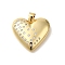 Rack Plating Brass with Cubic Zirconia Pendants, Long-Lasting Plated, Lead Free & Cadmium Free, Heart Charms, Real 18K Gold Plated, 20x22.5x4mm, Hole: 4x3.5mm
