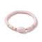 Polymer Clay Heishi Surfer Stretch Bracelet, Oval Acrylic Bracelet, Lavender Blush, Inner Diameter: 2-1/4 inch(5.7cm)