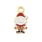 Christmas 304 Stainless Steel Enamel Pendants, Cadmium Free & Lead Free, Santa Claus, 16x7.5x0.8mm, Hole: 2.4mm
