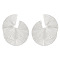 Alloy Stud Earrings, Textured Flat Round, Platinum, 46x38mm