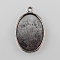 Tibetan Style Antique Silver Alloy Flat Oval Pendant Cabochon Settings, Cadmium Free & Lead Free, Plain Edge Bezel Cups, Tray: 25x18mm, 32x20.5x2mm, Hole: 2mm, about 454pcs/1000g