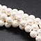 Shell Pearl Beads Strands, Round, White, 6mm, Hole: 1mm, about 60pcs/strand, 15.8 inch