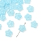 30Pcs Baking Paint Glass Beads, Flower, Light Sky Blue, 12.5x13x4.5mm, Hole: 1.2mm