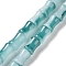 Glass Beads Strands, Bamboo Stick Shape, Cadet Blue, 11.5~12x8~8.5mm, Hole: 1.1mm, about 30Pcs/strand, 14.17 inch(36cm)