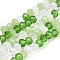 Glass Beads Strands, Faceted, Rondelle, Light Green, 3x2.5mm, Hole: 0.6mm, about 135~140pcs/strand, 32~34cm