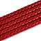 Opaque Solid Color Glass Beads Strands, Column, FireBrick, 3.5x4~4.5mm, Hole: 0.7~0.9mm, about 102~108pcs/strand, 14.17~14.96 inch(36~38cm)