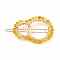 Alloy Hollow Geometric Natural Agate Beads Hair Barrettes, Ponytail Holder Statement, with Hair Accessories for Women, Interlink Rings Shape, 64mm, Rings: 54x40x4mm, Beads: 4~4.5mm